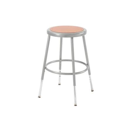 National Public Seating Interion Steel Shop Stool with Hardboard Seat  Adjustable Height 1927  Gray  Pack of 2 688305
